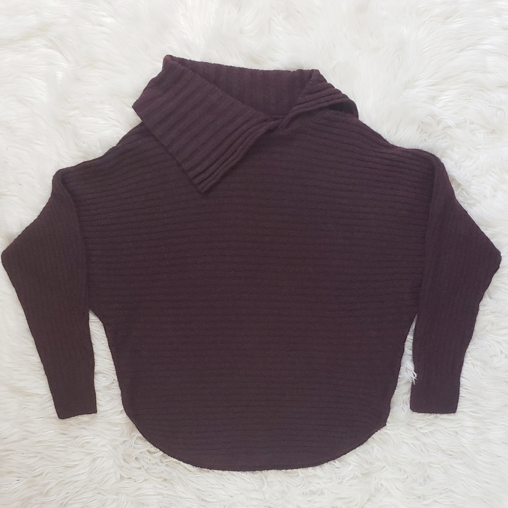 Max Studio Split Neck Ribbed Pullover Sweater - image 3